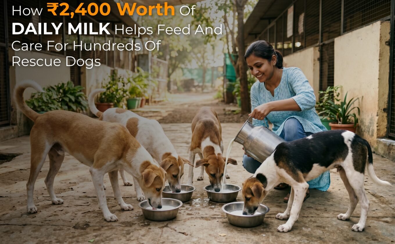 How ₹2,400 Worth of Daily Milk Helps Feed and Care for Hundreds of Rescue Dogs