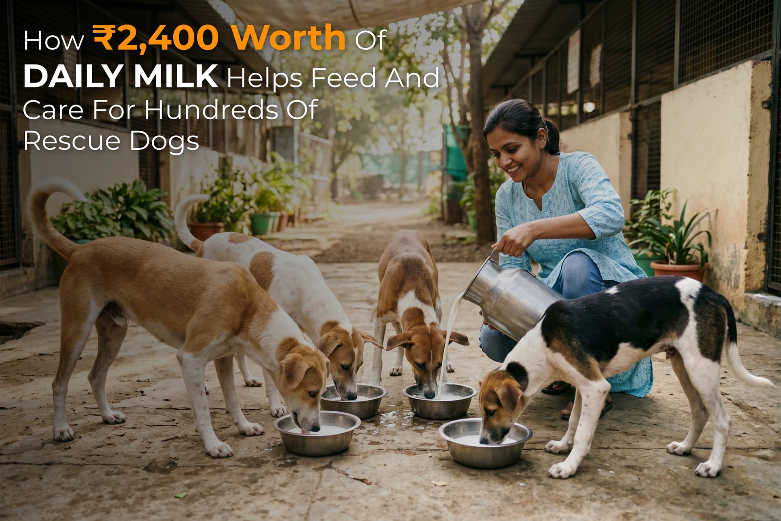 How ₹2,400 Worth of Daily Milk Helps Feed and Care for Hundreds of Rescue Dogs